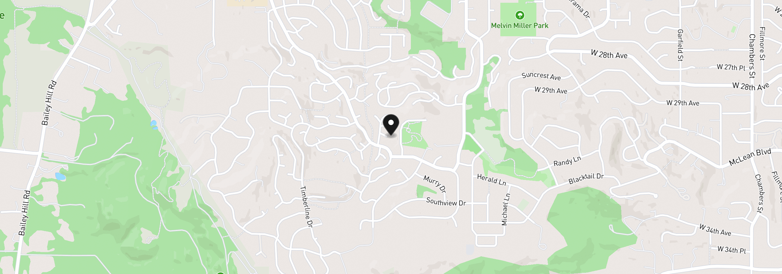 Map showing the location of 2983 Timberline Dr, Eugene, OR 97405