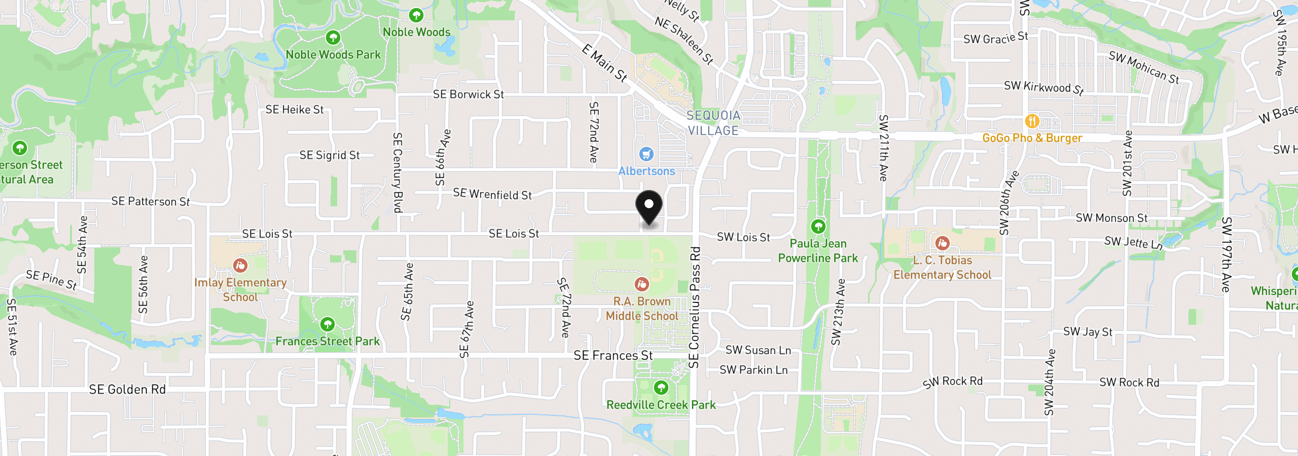 Map showing the location of 896 SE 74th Ave, Hillsboro, OR 97123