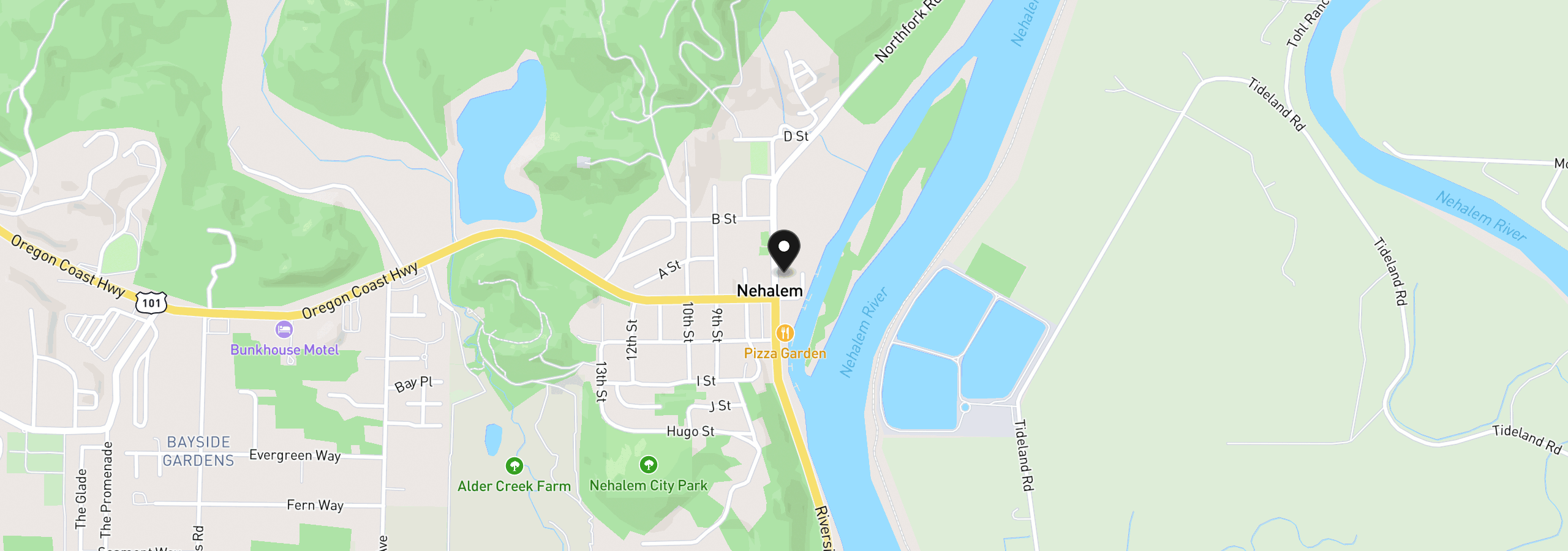 Map showing the location of 36055 7th St, Nehalem, OR 97131