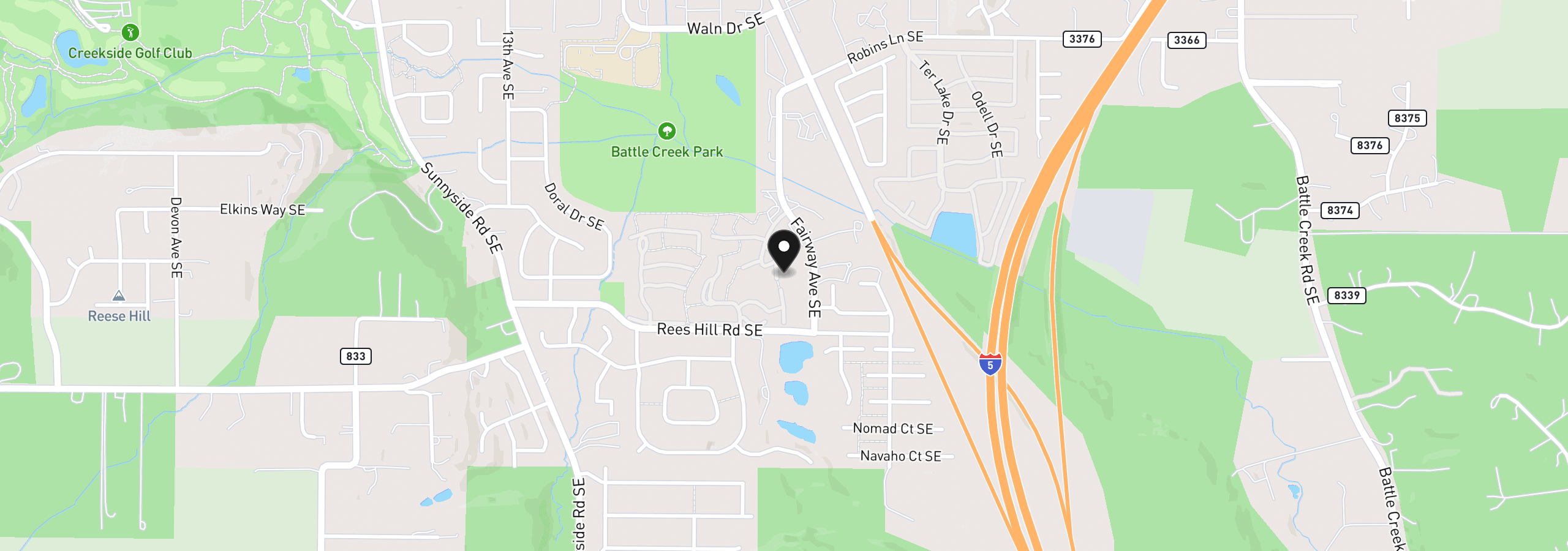 Map showing the location of 1879 Lexington Cir SE, Salem, OR 97306