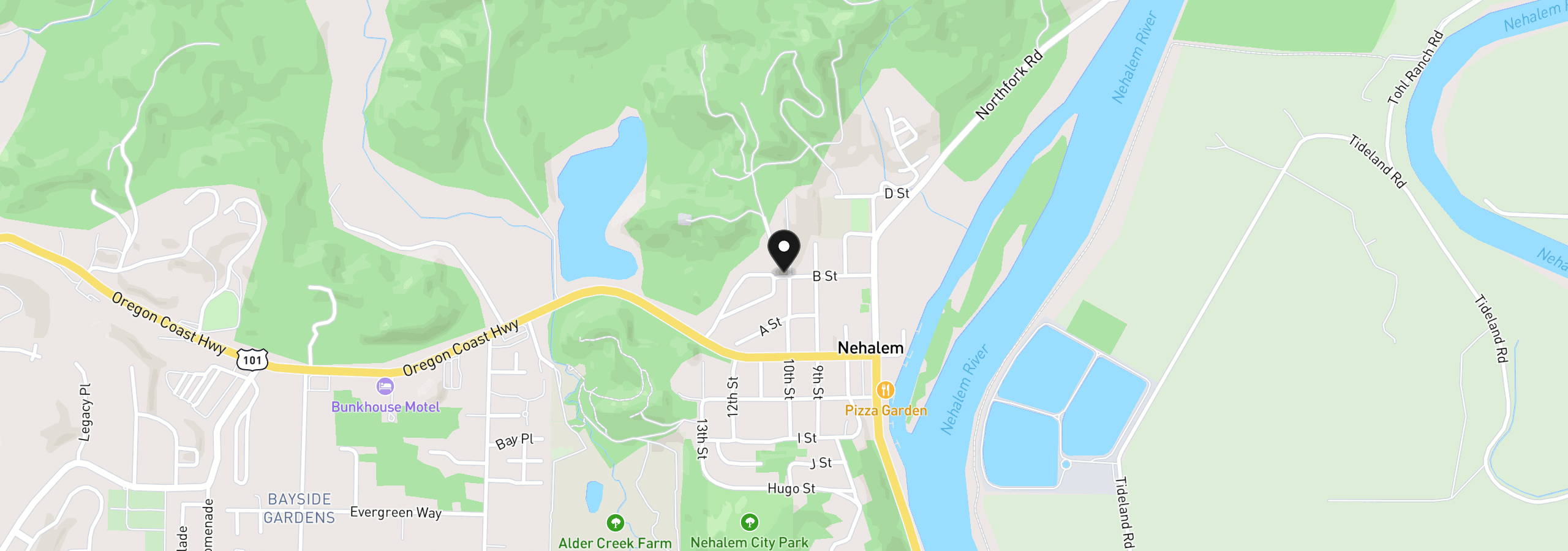 Map showing the location of Nehalem Point Dr, Nehalem, OR 97131