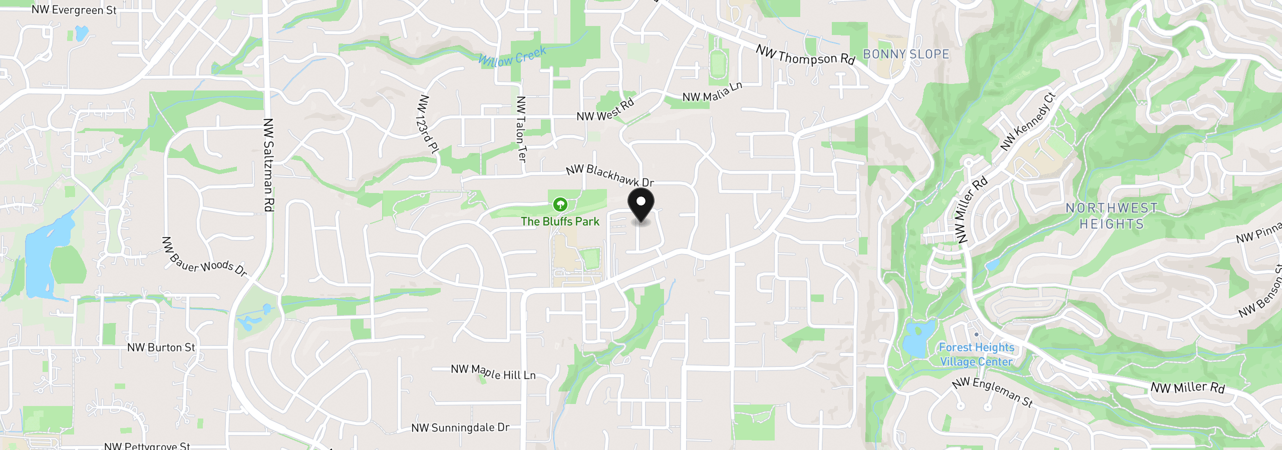 Map showing the location of 2904 NW 114th Ter, Portland, OR 97229