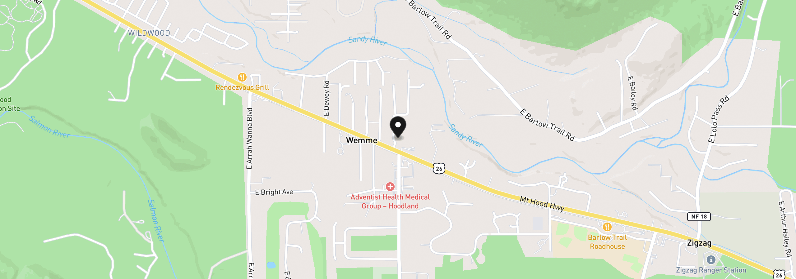 Map showing the location of 24120 E Farragut St, Welches, OR 97067