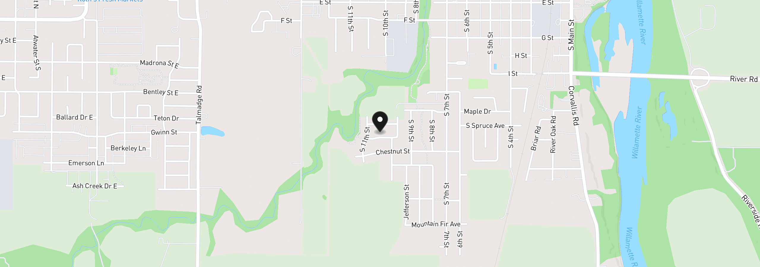 Map showing the location of 1054 Hickory St, Independence, OR 97351