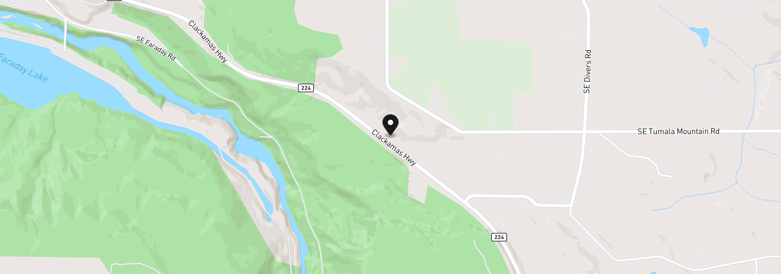 Map showing the location of 36347 SE Highway 224, Estacada, OR 97023