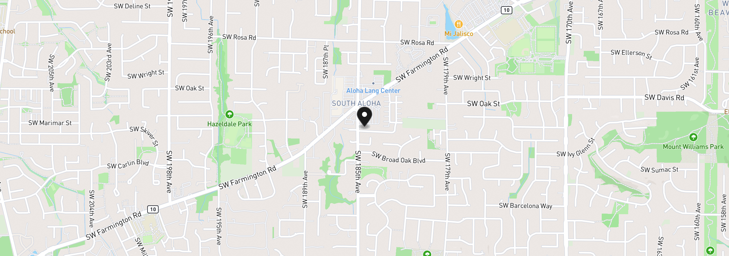 Map showing the location of 6330 SW 185th Ave, Beaverton, OR 97007
