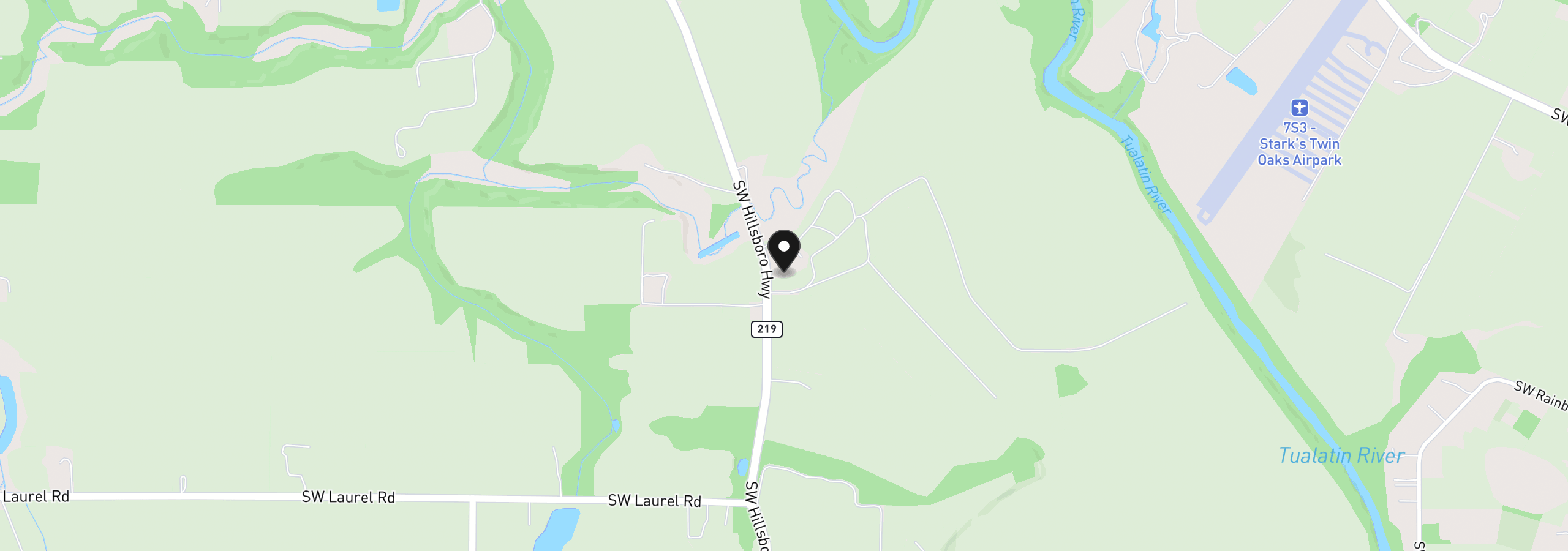 Map showing the location of 13130 SW Hillsboro Hwy, Hillsboro, OR 97123