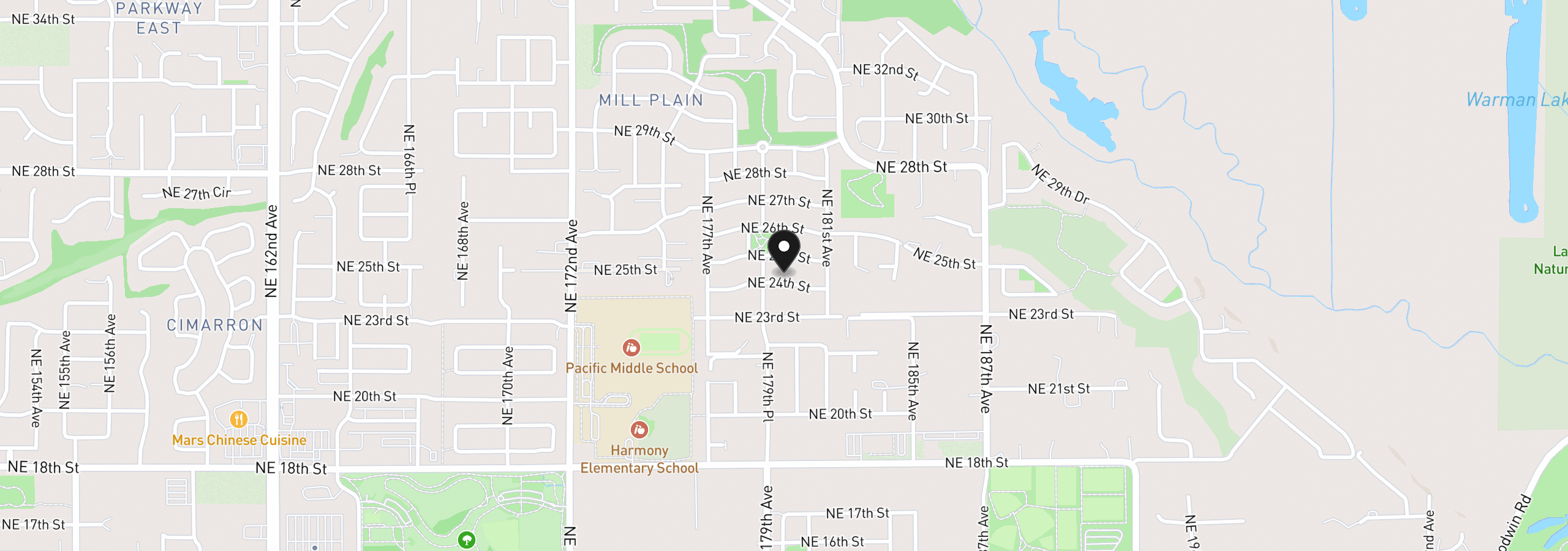 Map showing the location of 18000 NE 24th St, Vancouver, Wa 98684