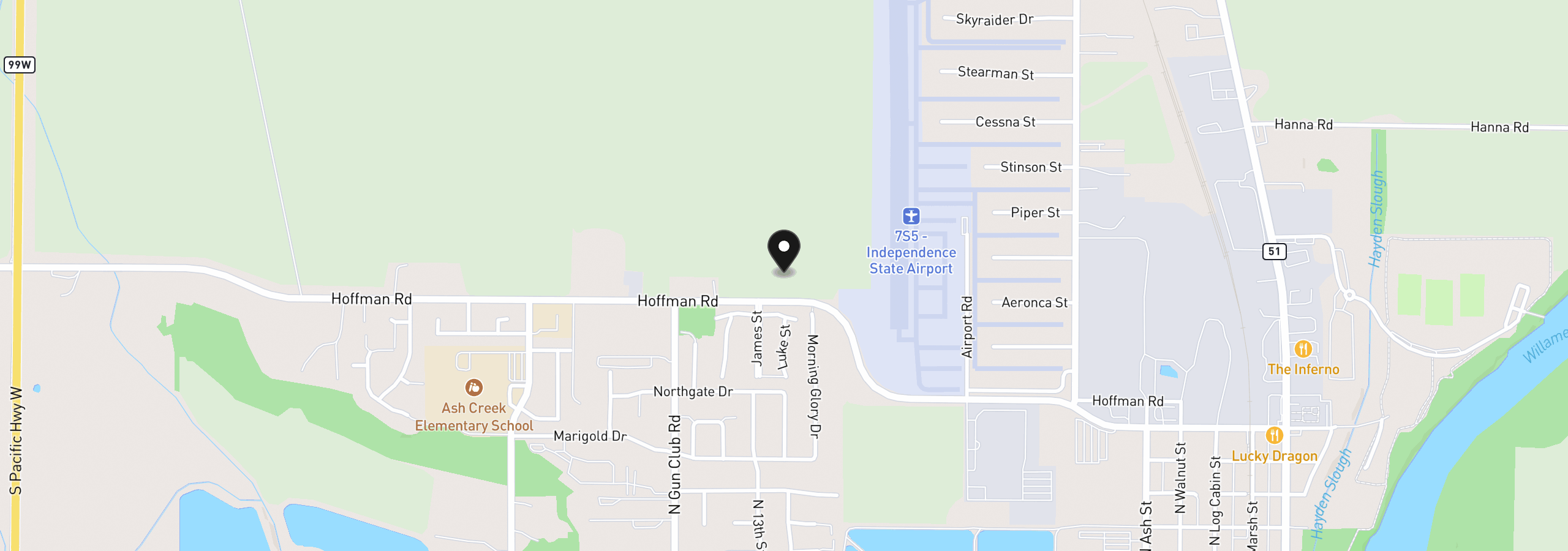 Map showing the location of 8575 Hoffman Rd, Independence, OR 97351
