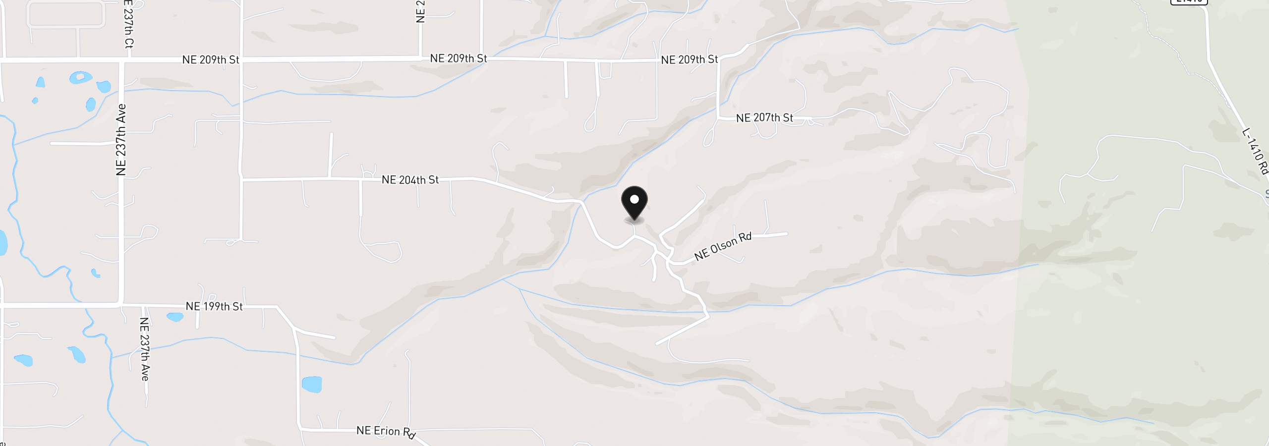 Map showing the location of 25700 NE Olson Rd, Battle Ground, Wa 98604
