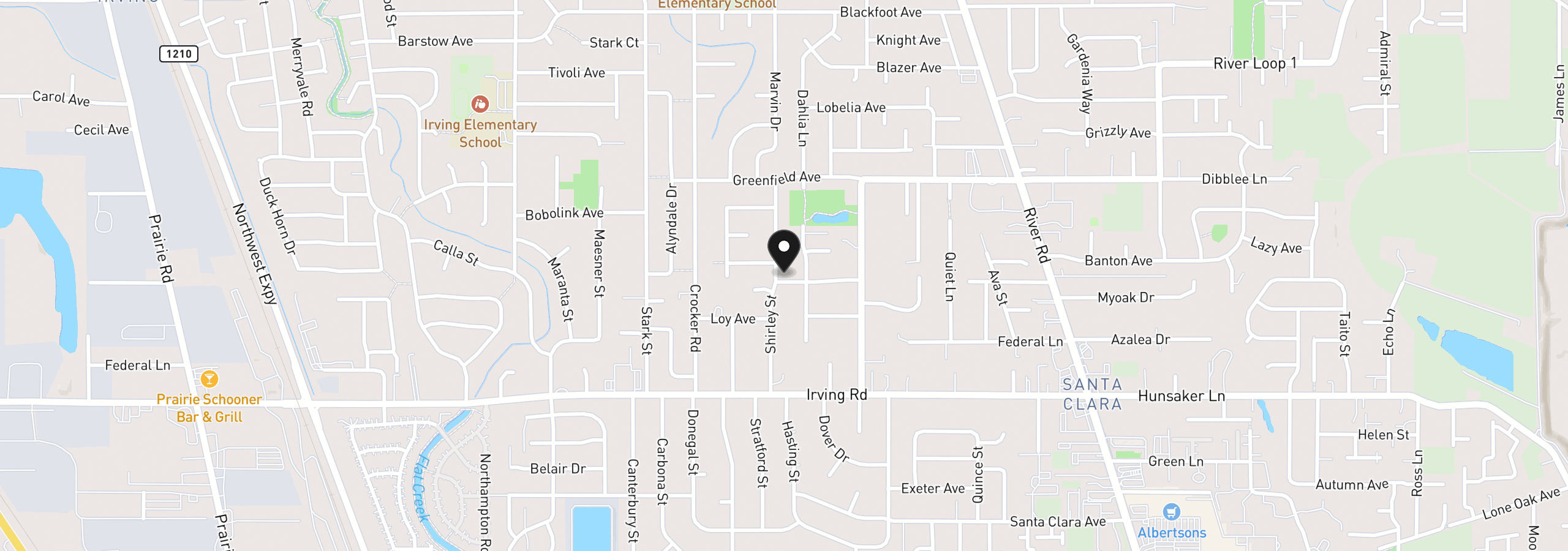 Map showing the location of 2911 Shirley St, Eugene, OR 97404