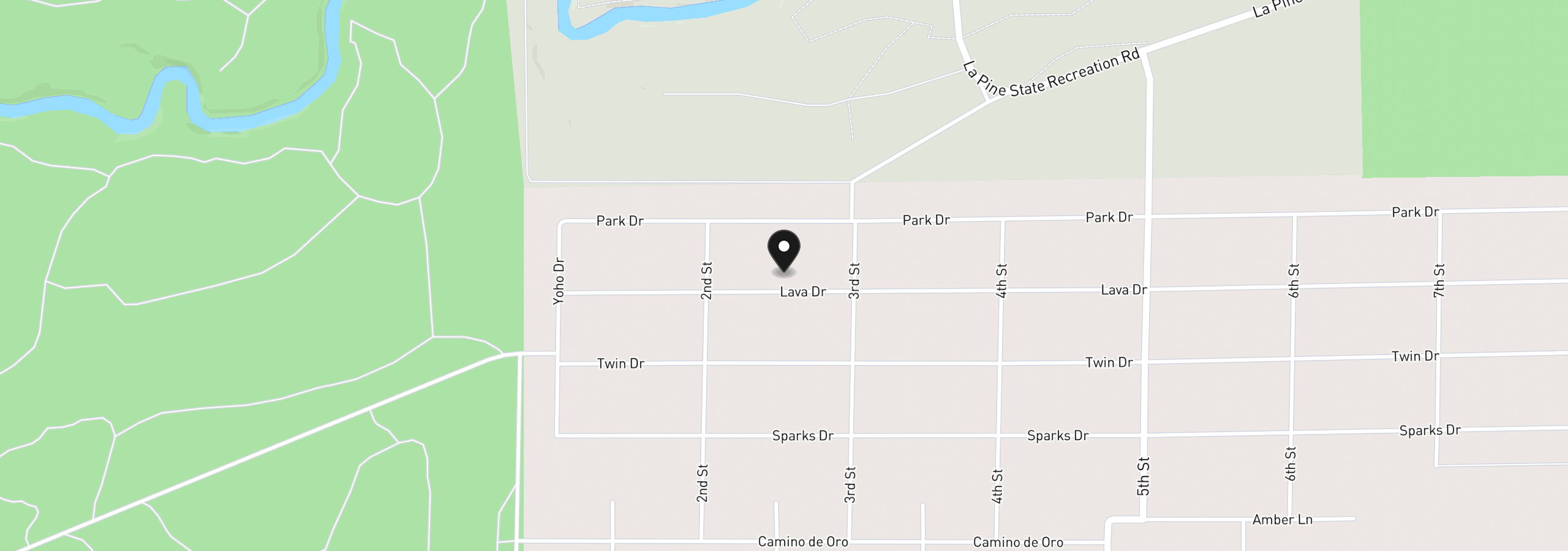 Map showing the location of 15784 Lava Dr, La Pine, OR 97739