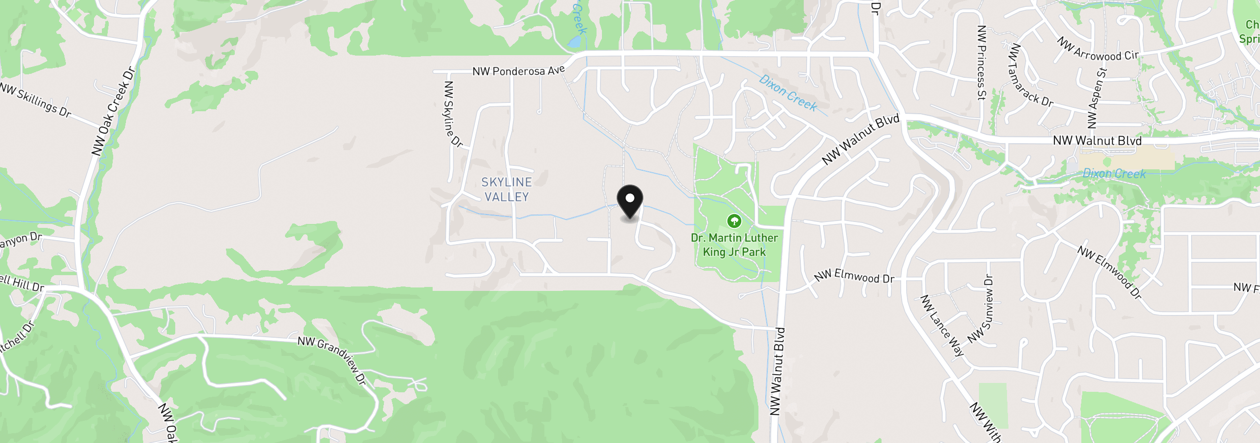 Map showing the location of 5508 NW Tanoak Pl Lot 261, Corvallis, OR 97330