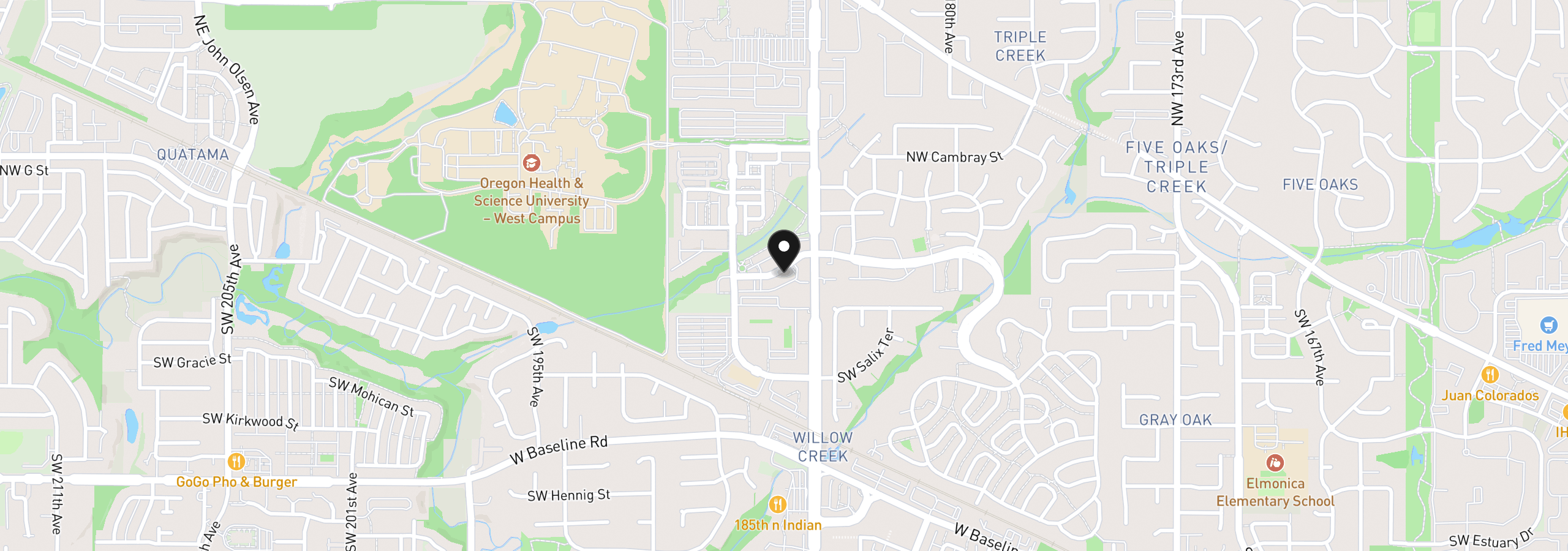 Map showing the location of 10805 NE Red Wing Way 101, Hillsboro, OR 97006