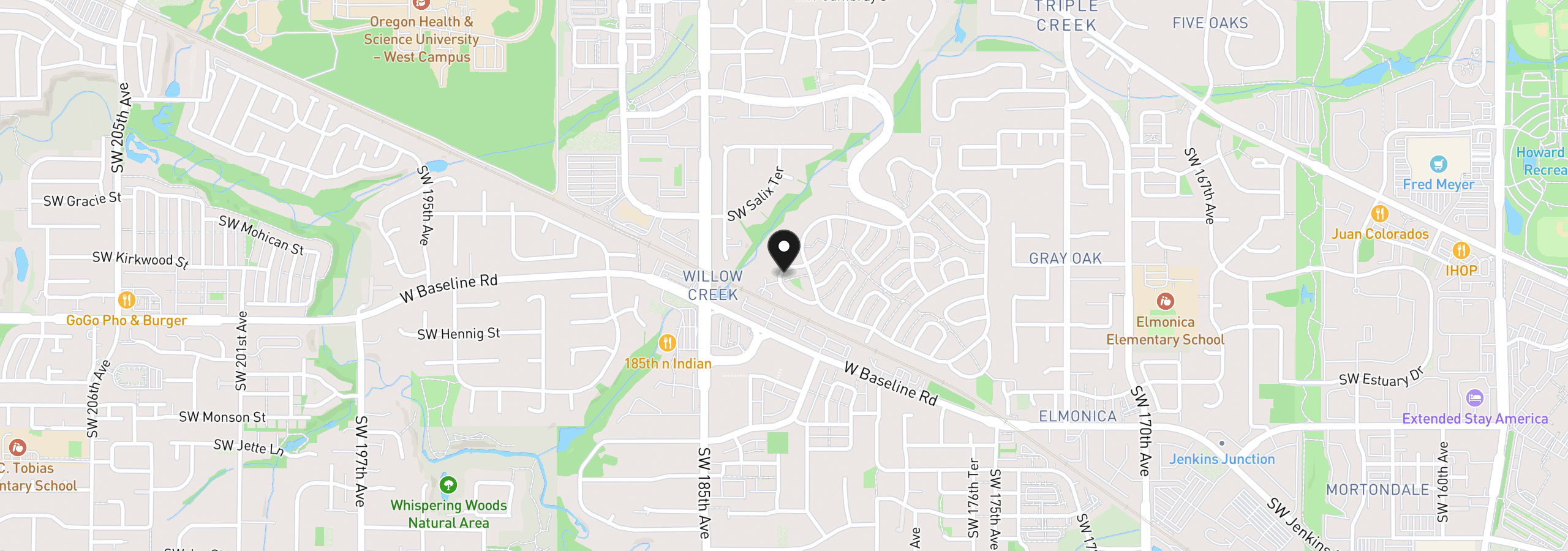 Map showing the location of 540 SW Georgetown Way, Beaverton, OR 97006