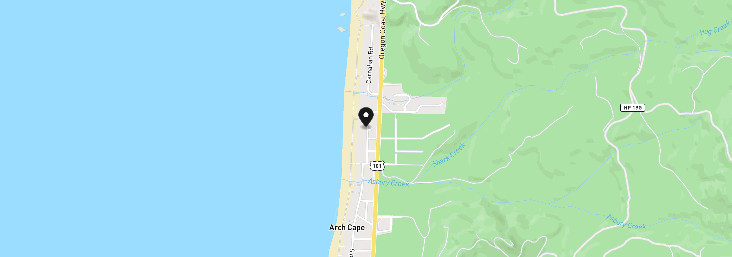 Map showing the location of 80316 Pacific Rd, Arch Cape, OR 97102