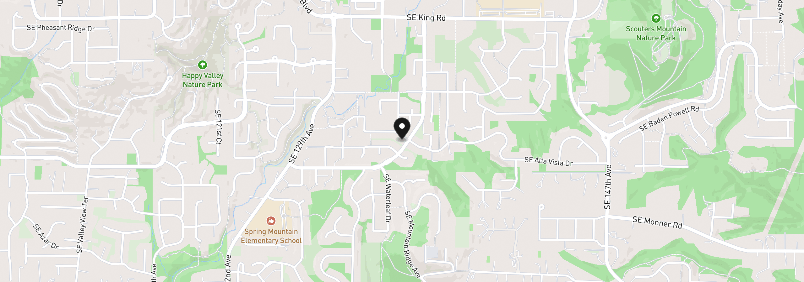 Map showing the location of 13456 SE Snowfire Dr, Happy Valley, OR 97086