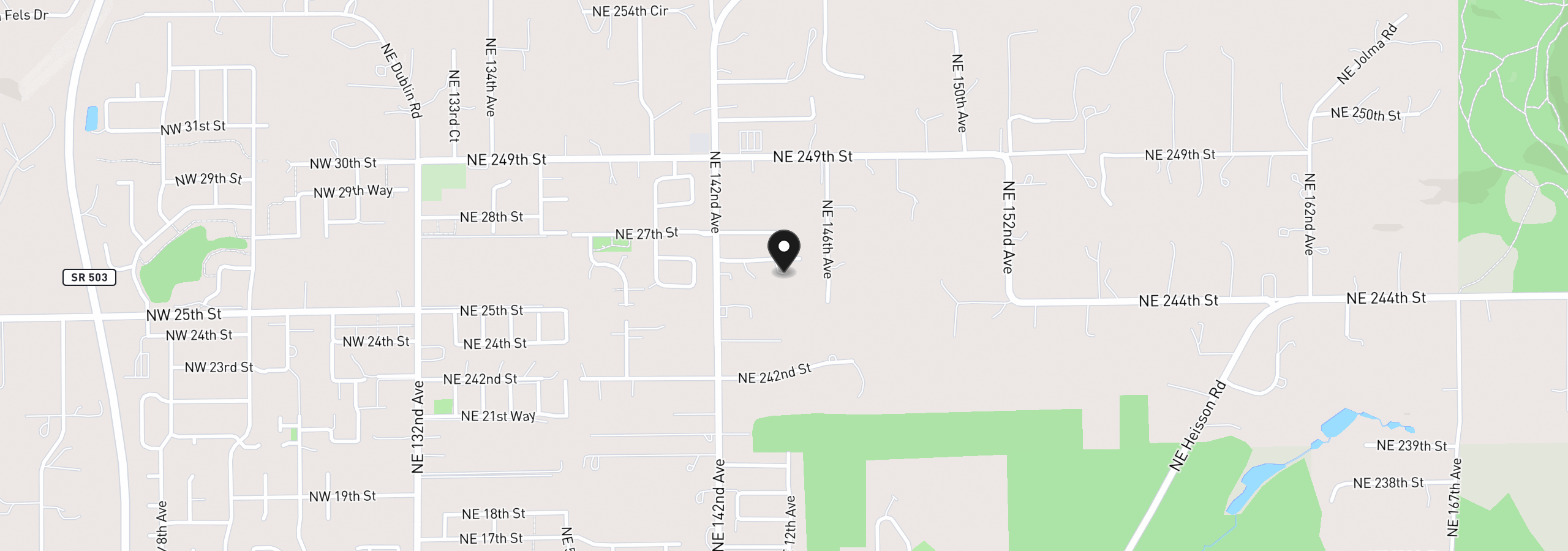 Map showing the location of 14405 NE 245th St, Battle Ground, Wa 98604