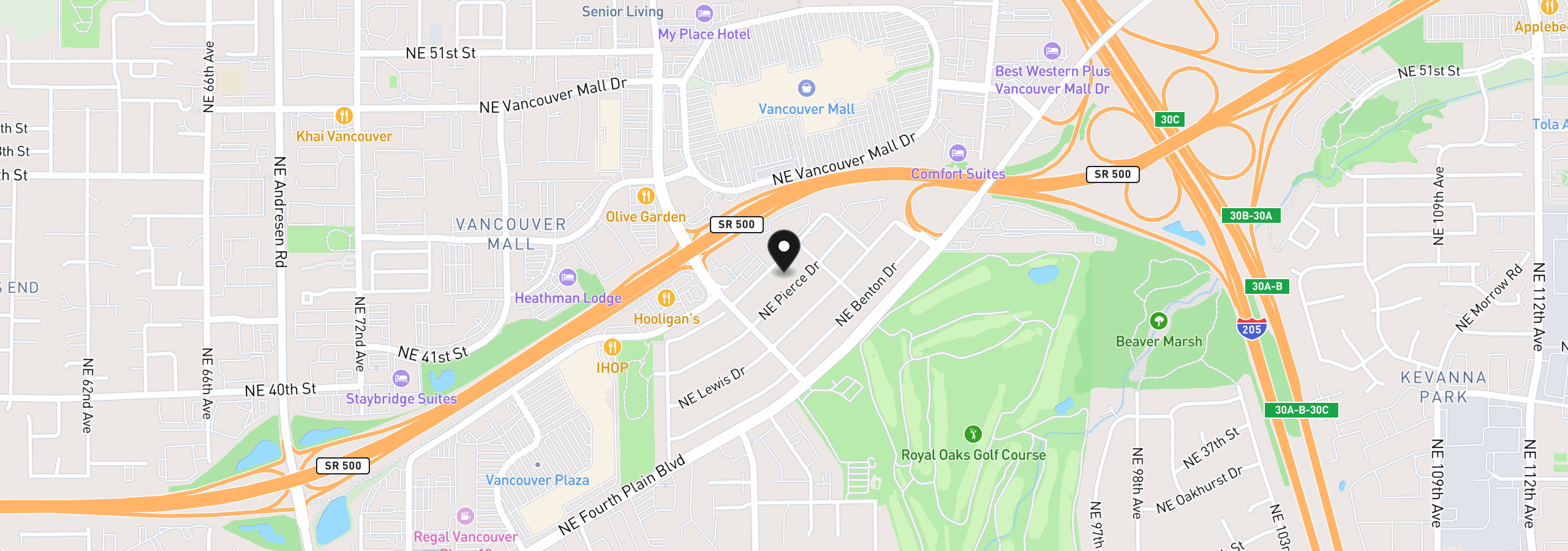 Map showing the location of 8608 NE Mason Dr 8, Vancouver, Wa 98662