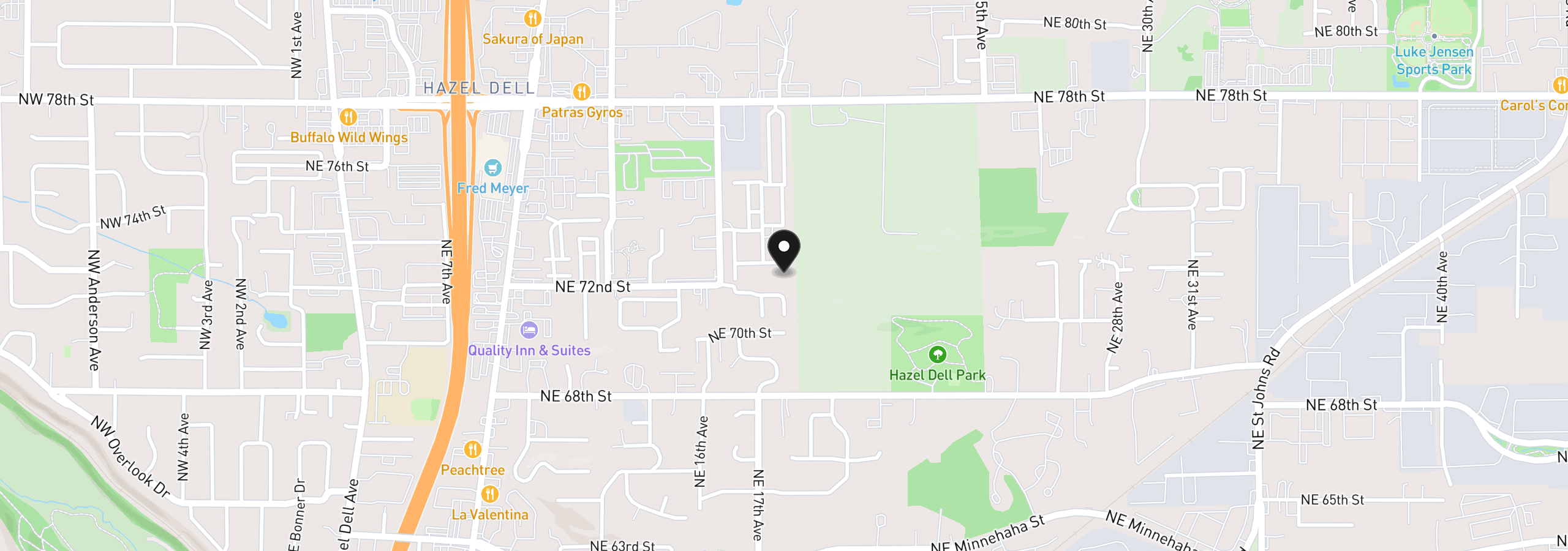 Map showing the location of 1709 NE 78th St, Vancouver, Wa 98665