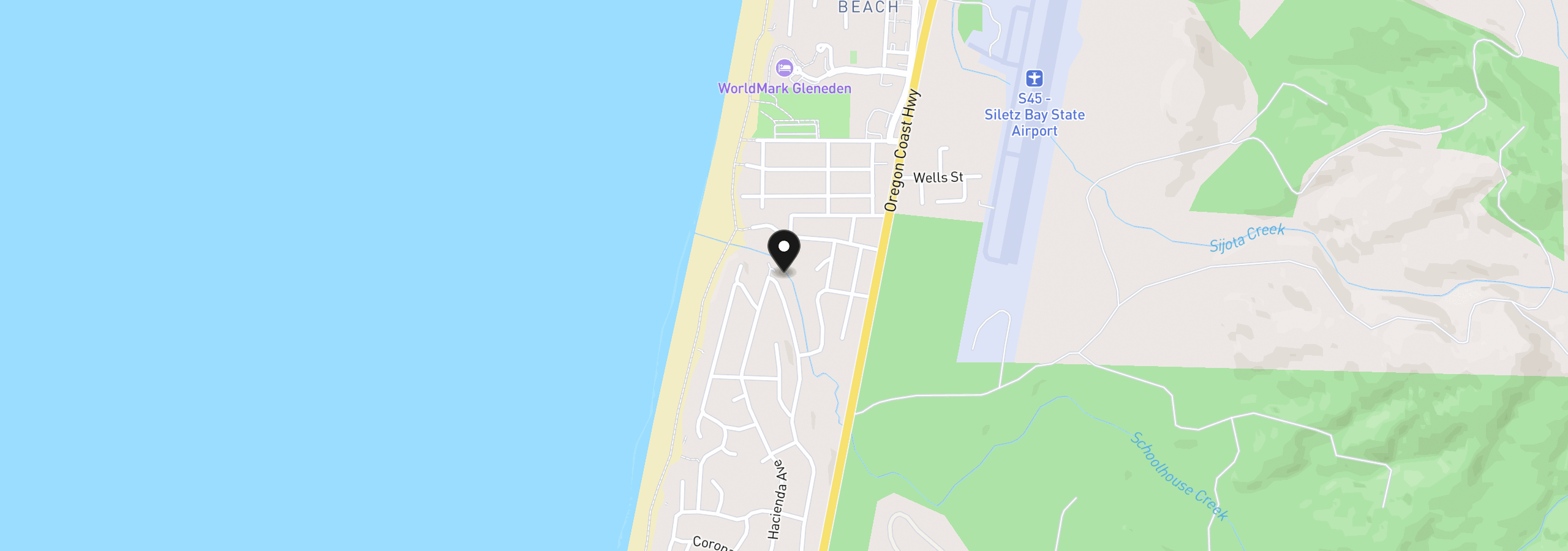 Map showing the location of 5980 Palisades Dr, Lincoln City, OR 97367
