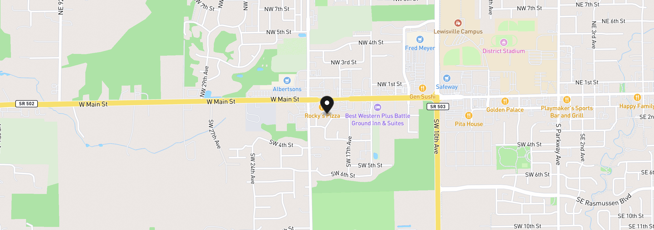 Map showing the location of 112 SW 19th Ave, Battle Ground, Wa 98604