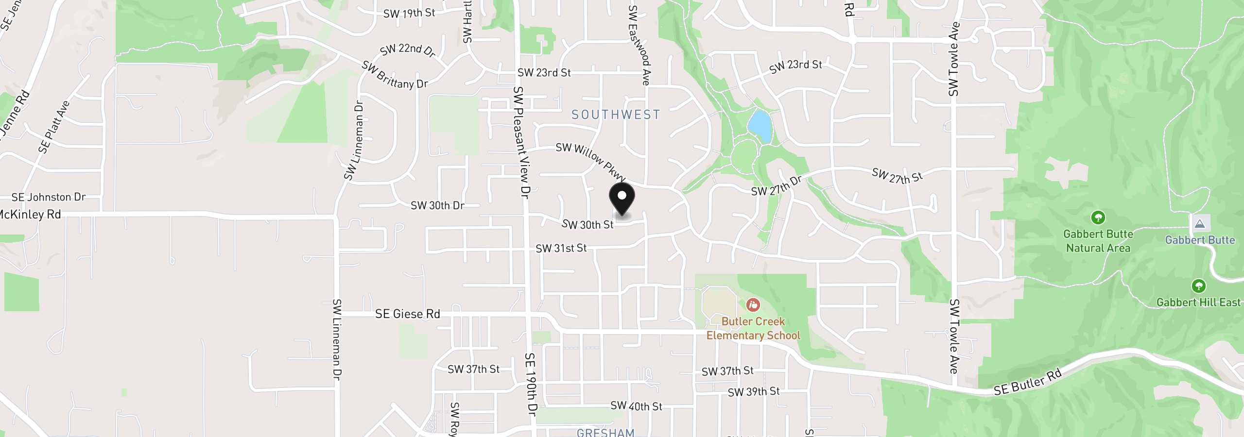 Map showing the location of 2930 SW Brixton Ave, Gresham, OR 97080