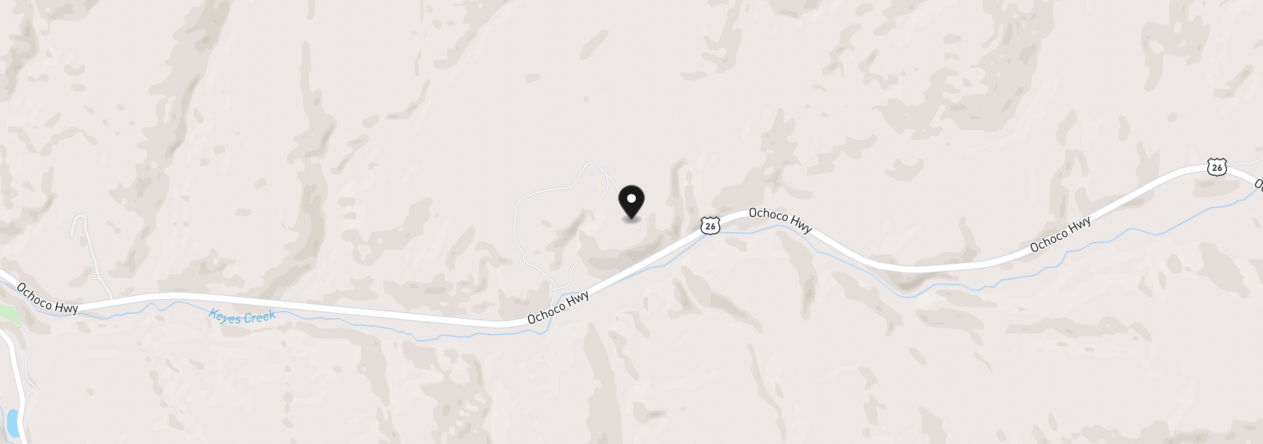 Map showing the location of 19369 E Highway 26, Mitchell, OR 97750