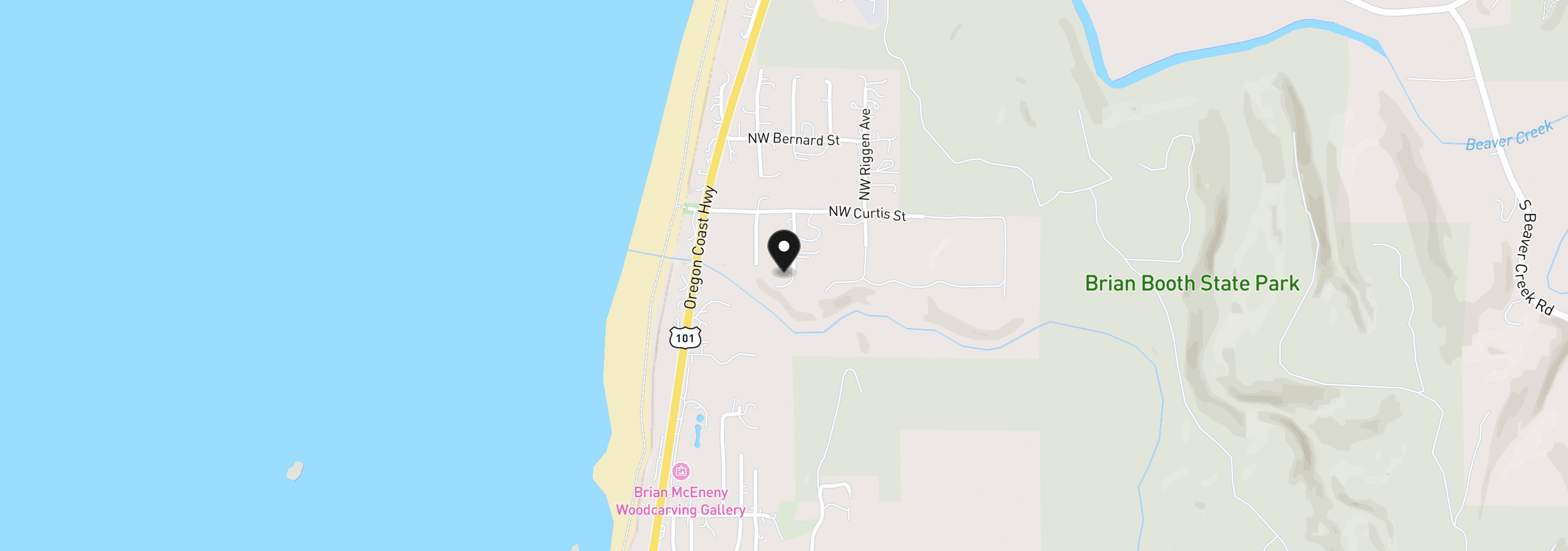 Map showing the location of Thompson, Seal Rock, OR 97376