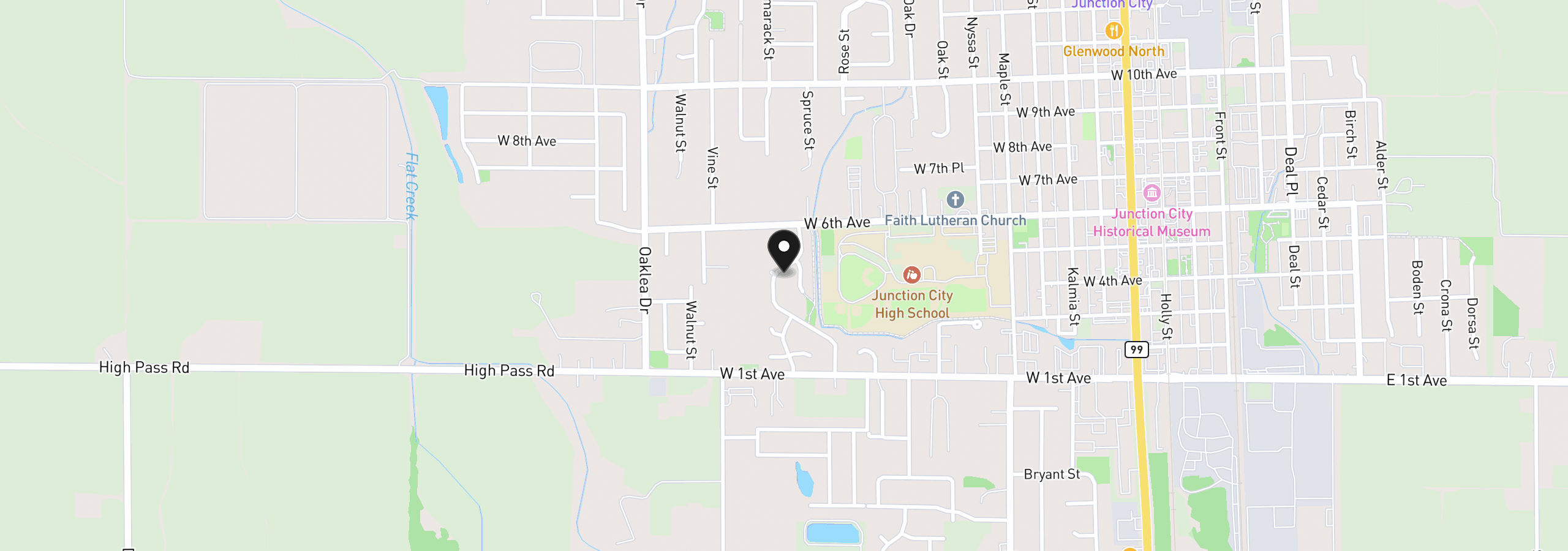 Map showing the location of 460 Timothy St, Junction City, OR 97448