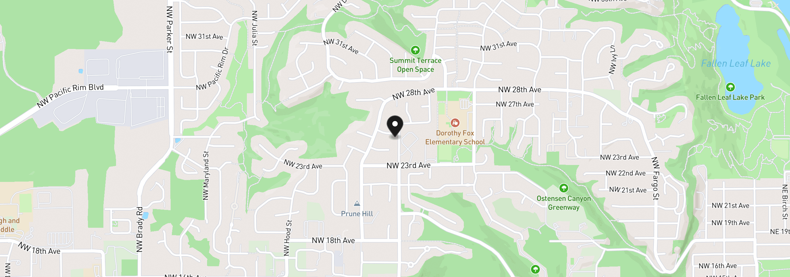 Map showing the location of 2440 NW 25th Ave, Camas, Wa 98607