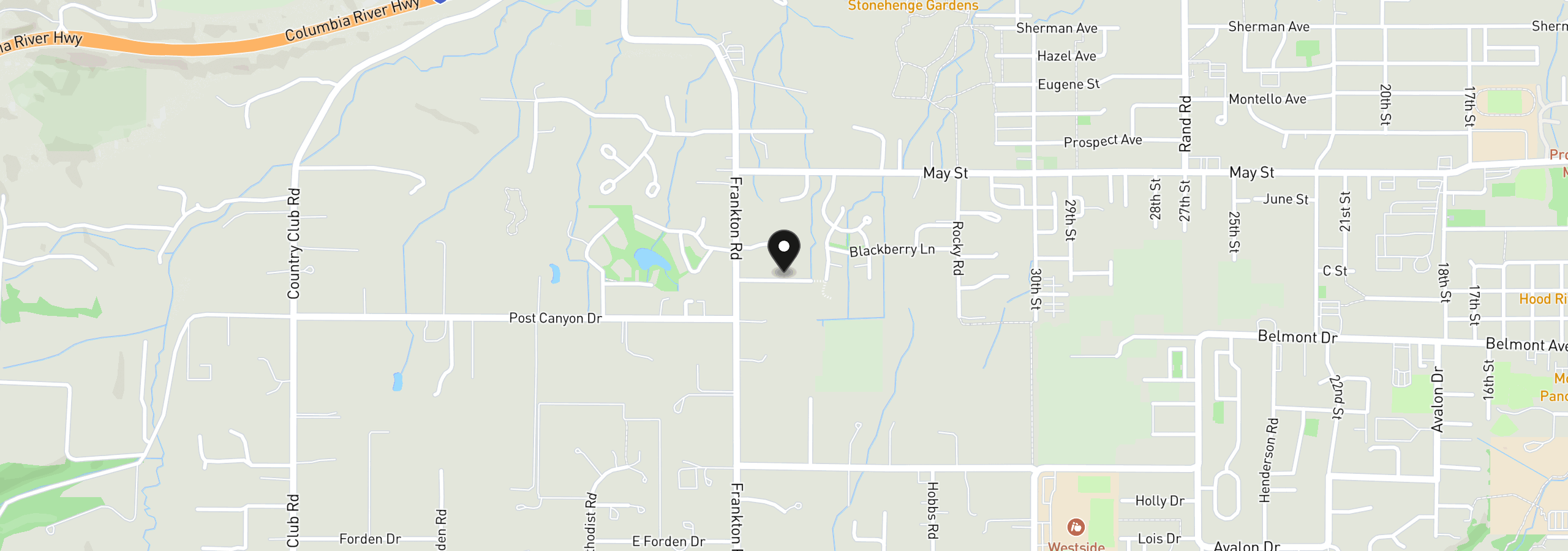 Map showing the location of 3940 Carr Dr Lot 2, Hood River, OR 97031