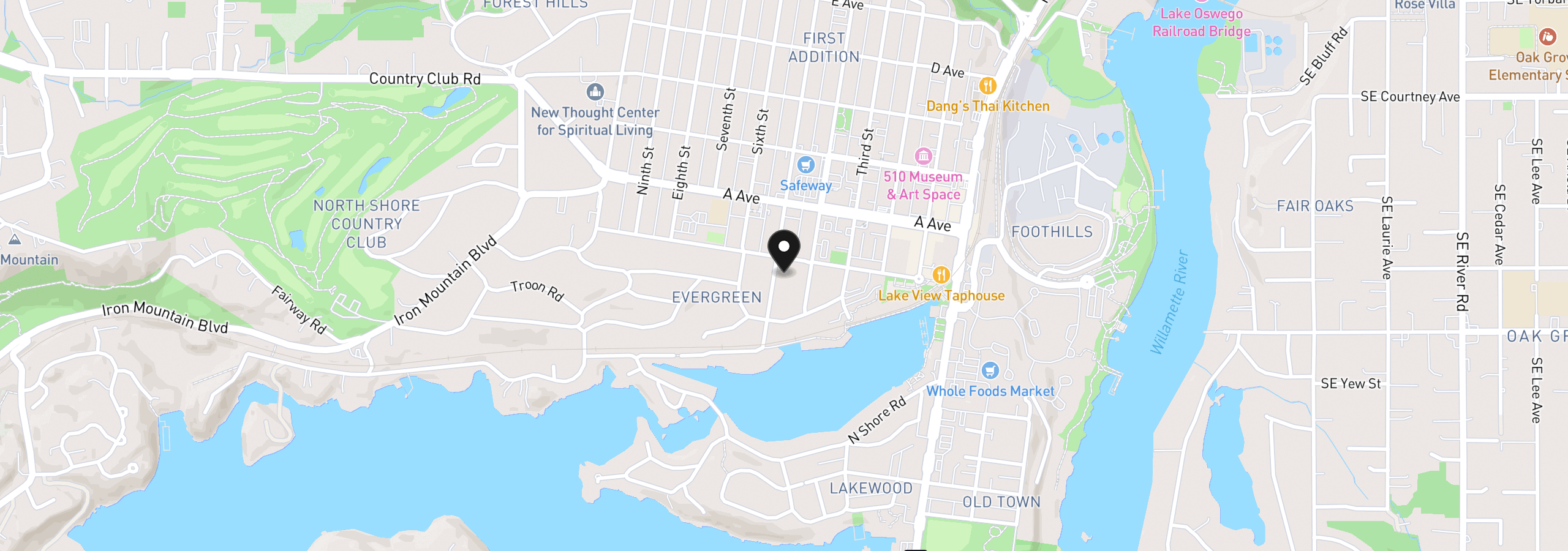 Map showing the location of 217 5th St, Lake Oswego, OR 97034
