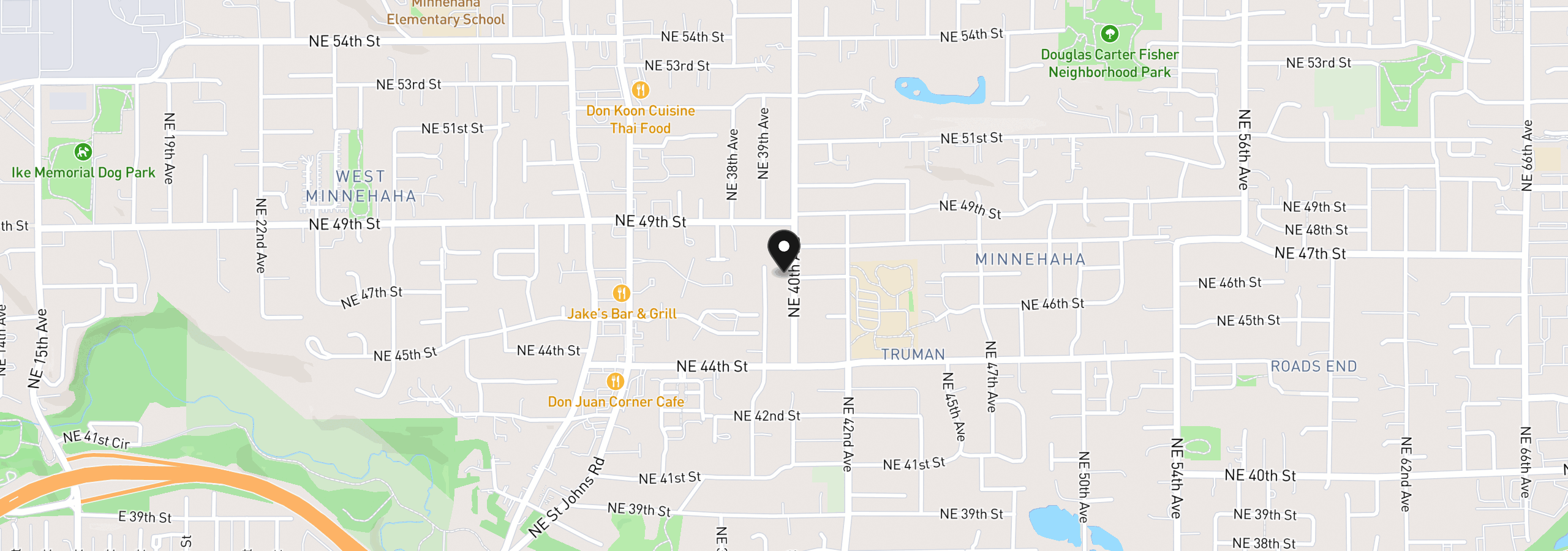 Map showing the location of 4618 NE 40th Ave, Vancouver, Wa 98661