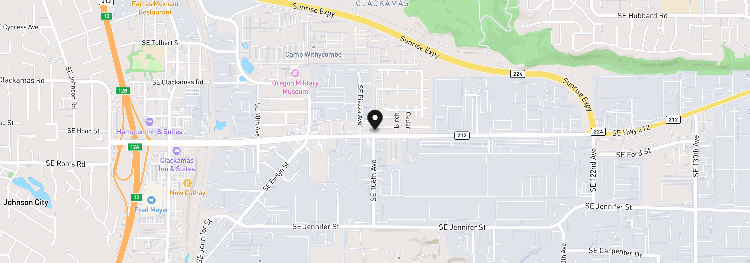 Map showing the location of 10701 SE Highway 212 R4, Clackamas, OR 97015
