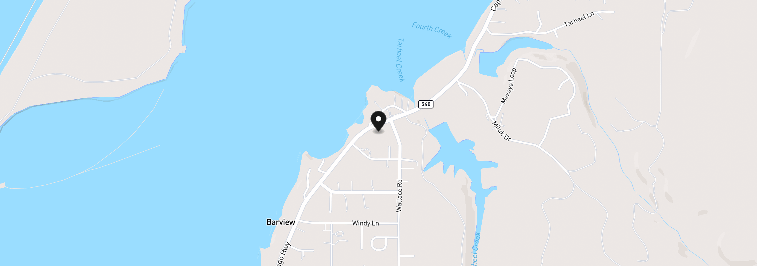 Map showing the location of 0 Cape Arago Hwy 3800, Coos Bay, OR 97420