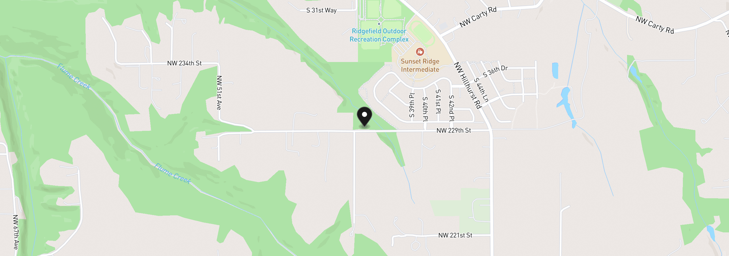 Map showing the location of 4050 NW 229th St, Ridgefield, Wa 98642