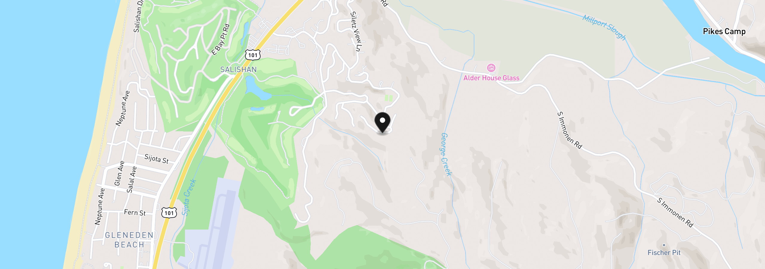 Map showing the location of 520 Oceanview Ln, Gleneden Beach, OR 97388