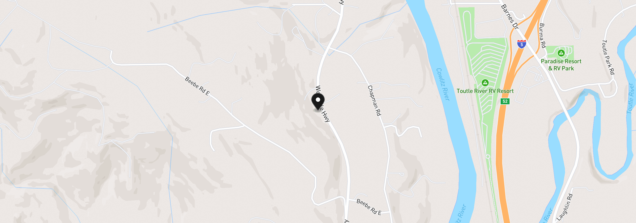 Map showing the location of 6405 Westside Hwy, Castle Rock, Wa 98611