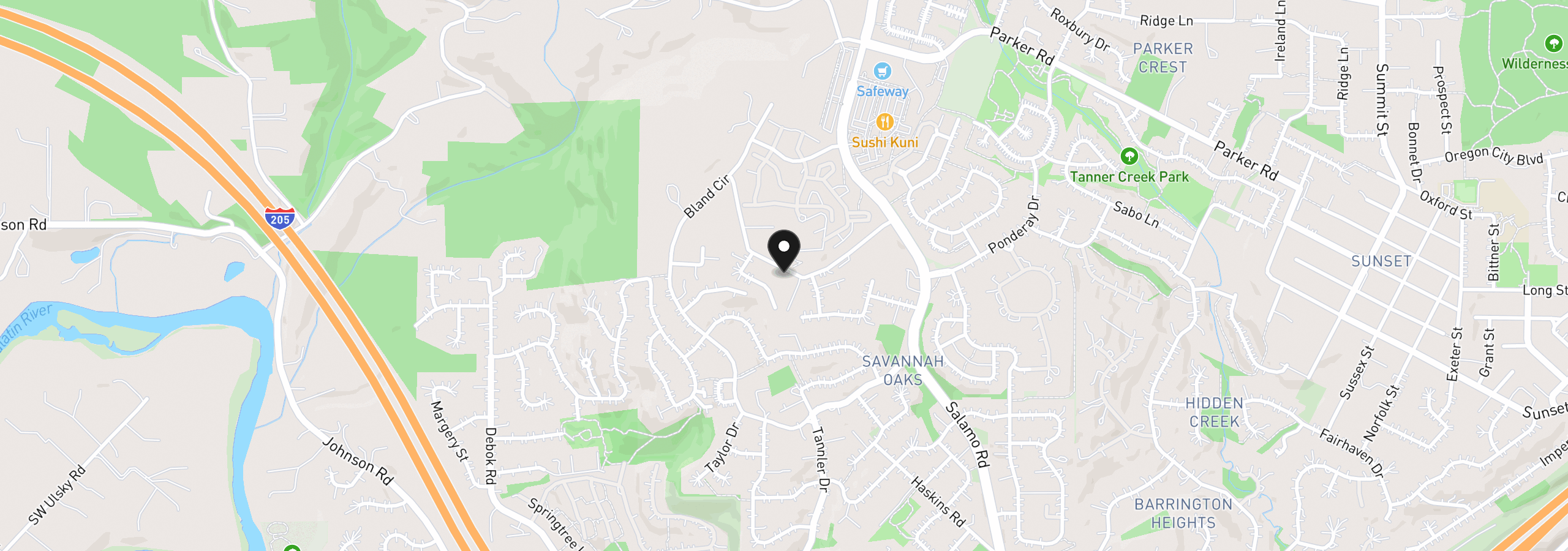 Map showing the location of 22880 Weatherhill Rd, West Linn, OR 97068