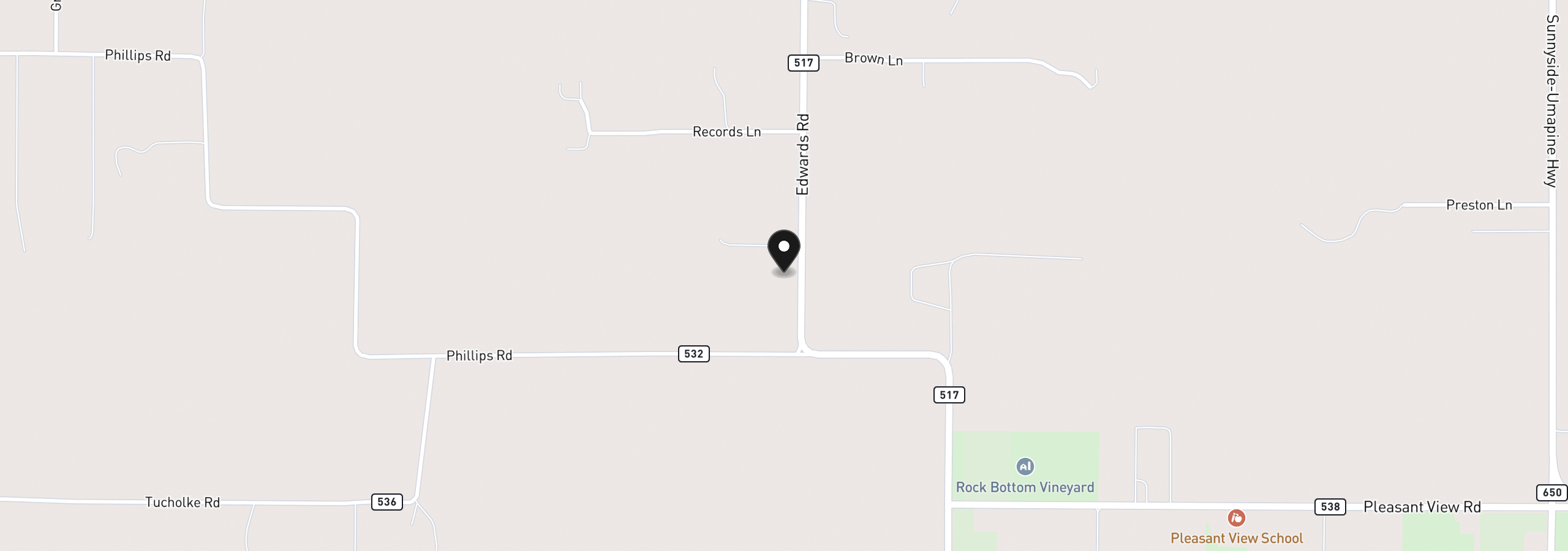 Map showing the location of 129650 Edwards Rd, Milton-Freewater, OR 97862