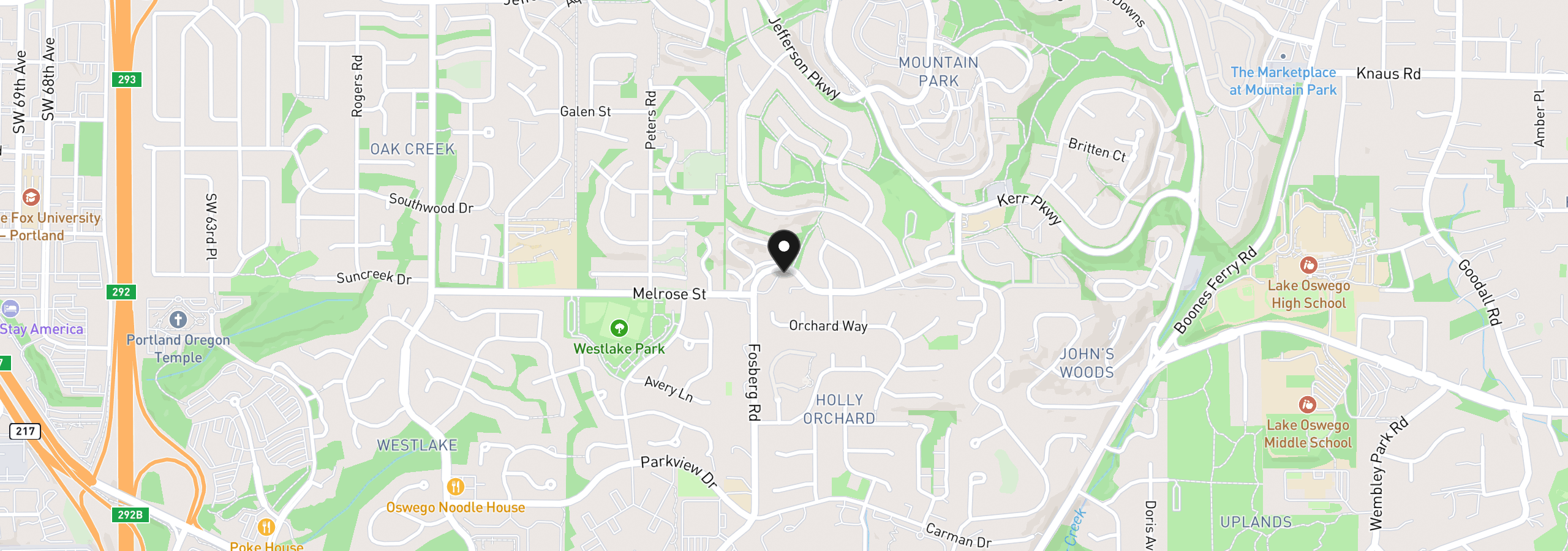 Map showing the location of 4330 Botticelli St, Lake Oswego, OR 97035