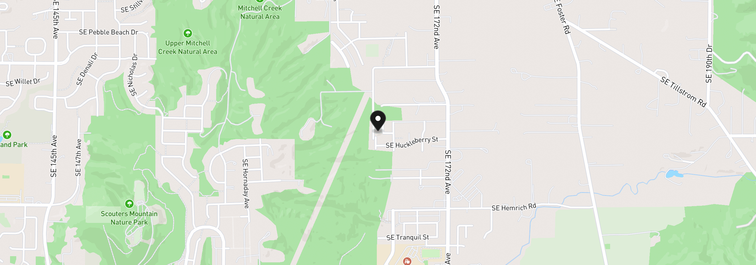 Map showing the location of 9985 SE Elderberry St, Happy Valley, OR 97086