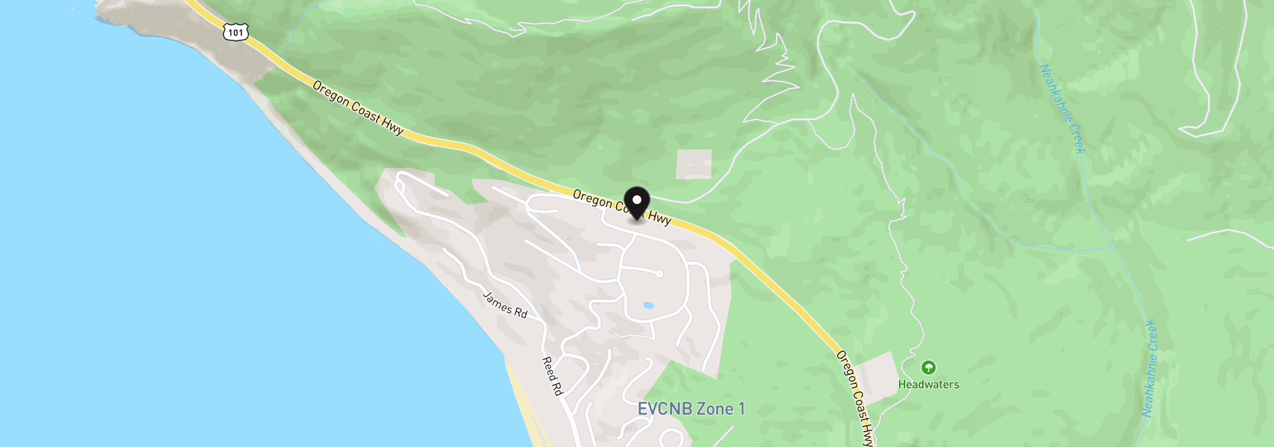 Map showing the location of 3 Meadow Loop, Manzanita, OR 97130