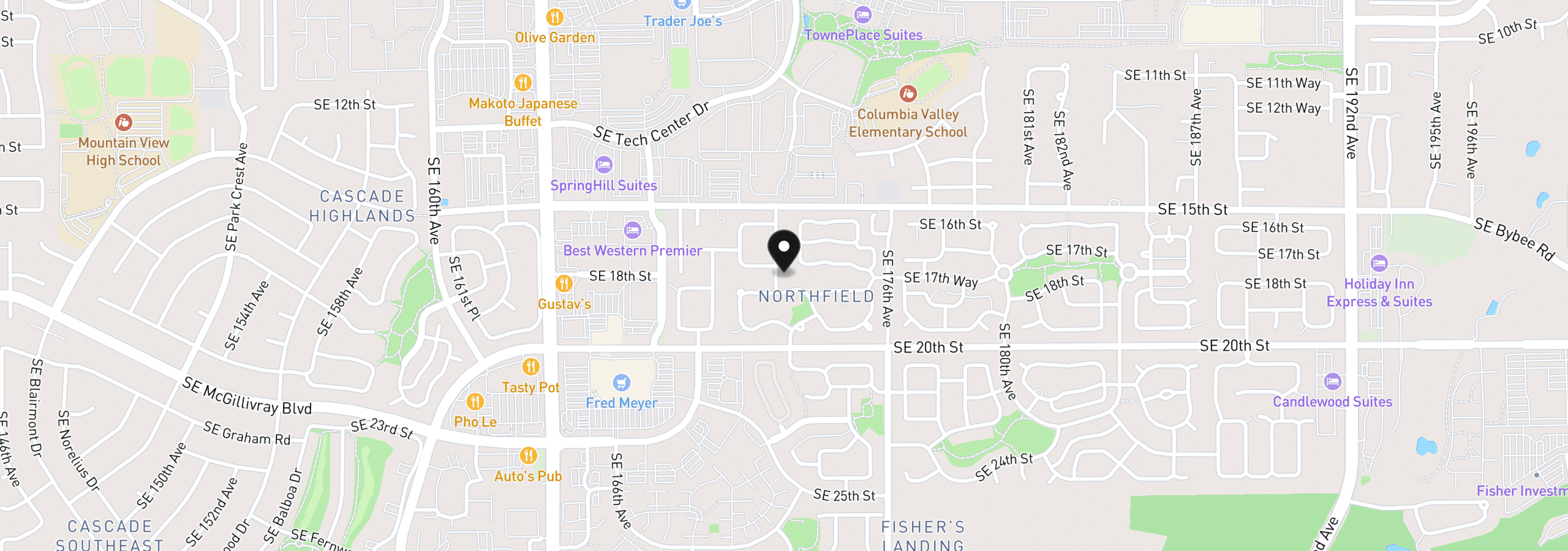 Map showing the location of 1707 SE 171st Pl, Vancouver, Wa 98683