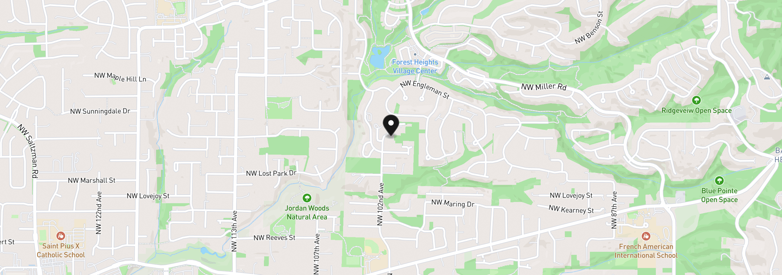 Map showing the location of 10182 NW Wellhouse Ln 9, Portland, OR 97229
