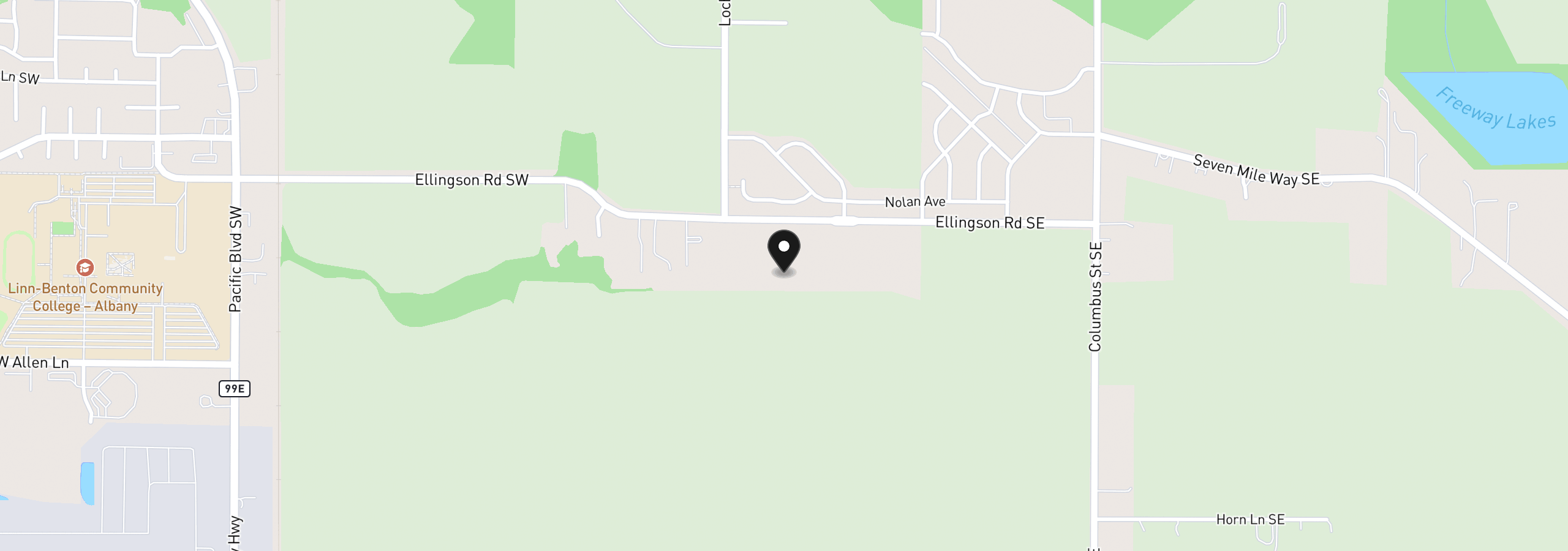 Map showing the location of 898 Windrow Ave SE, Albany, OR 97322