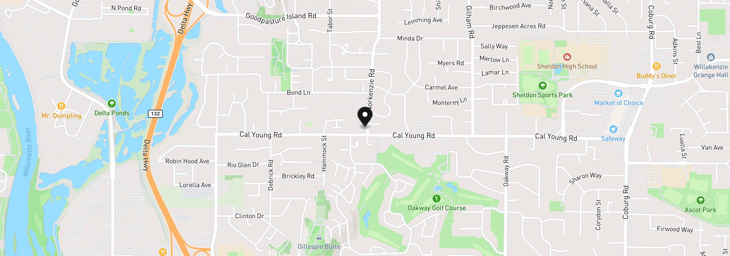 Map showing the location of 1455 Perdue Loop, Eugene, OR 97401