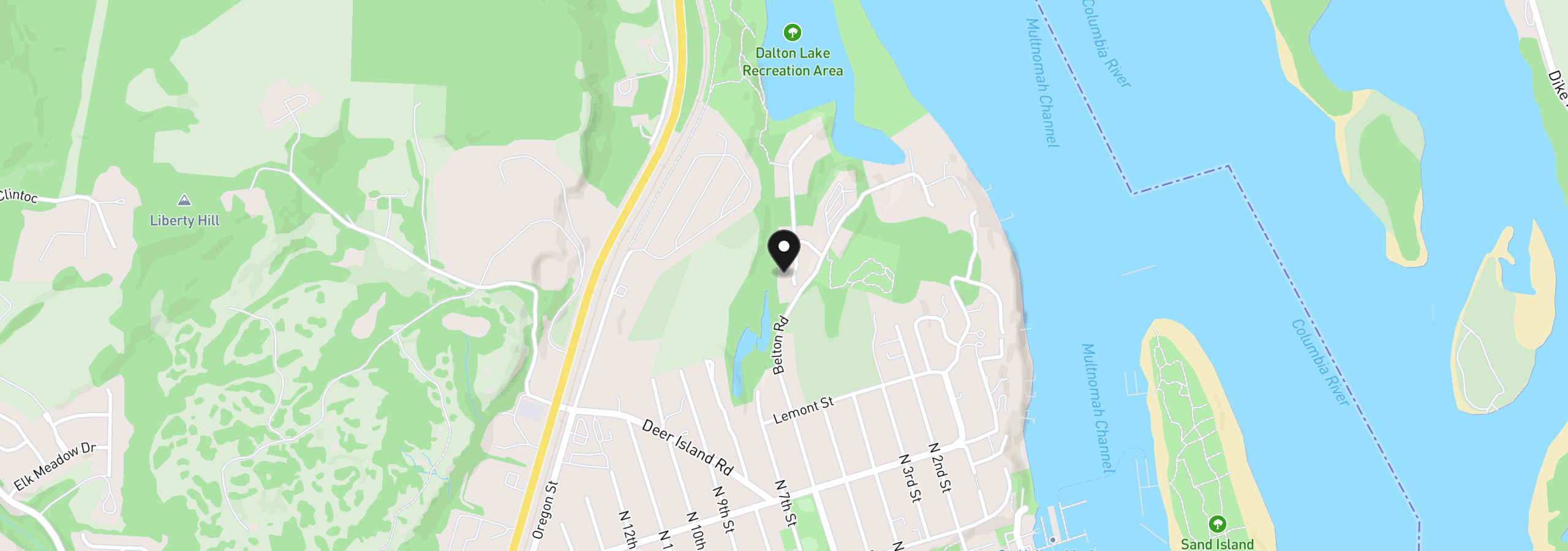 Map showing the location of 105 Madrona Ct, St. Helens, OR 97051