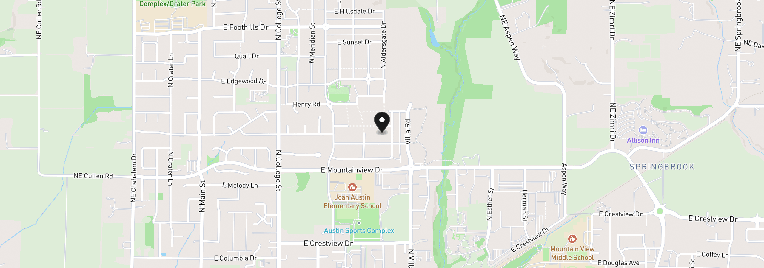 Map showing the location of 1313 E Lago St, Newberg, OR 97132